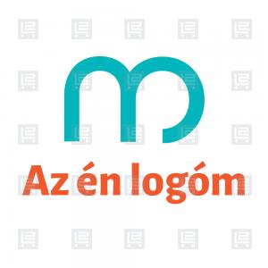 M betűlogó modern tipográfia logó - Kék