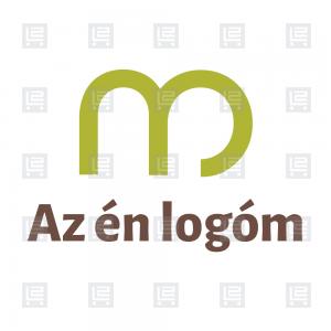 M betűlogó modern tipográfia logó - Zöld