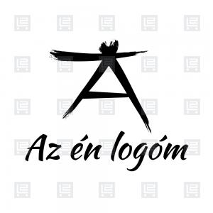 TA betűlogó kalligráfia monogram logó - Fekete