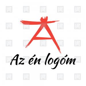 TA betűlogó kalligráfia monogram logó - Vörös