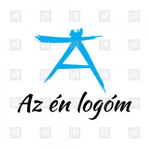 TA betűlogó kalligráfia monogram logó - Kék