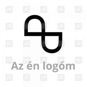 P betű monogram minimalista logó - Fekete