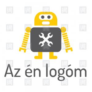 Szerelés javítás karbantartás robot kabalafigura logó - Sárga