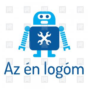 Szerelés javítás karbantartás robot kabalafigura logó - Kék
