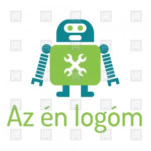 Szerelés javítás karbantartás robot kabalafigura logó - Zöld