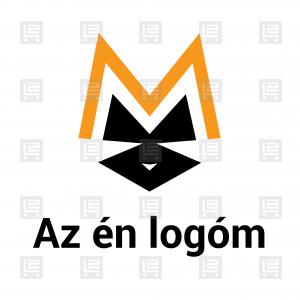 Macska cica modern M betűlogó - Fekete