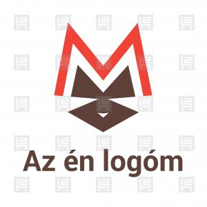 Macska cica modern M betűlogó - Barna