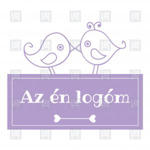 Esküvői logó szerelmes madarak - Lila