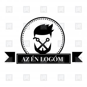 Barber shop fodrász borbély logó - Fekete