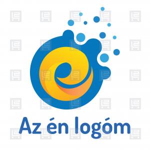 E betűlogó monogram logó - Kék