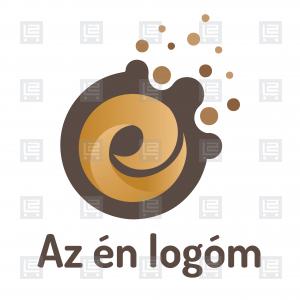 E betűlogó monogram logó - Barna