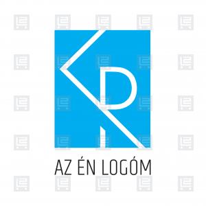 KR betűlogó monogram minimál logó - Kék