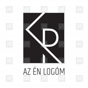 KR betűlogó monogram minimál logó - Fekete