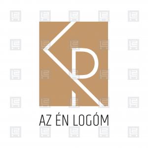 KR betűlogó monogram minimál logó - Barna
