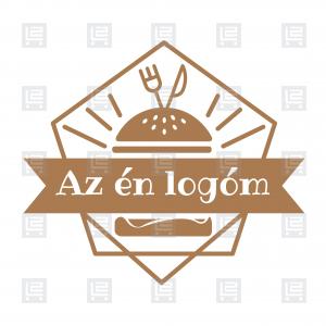 Hamburger food truck street food logó - Arany