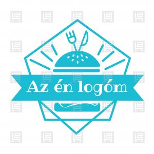 Hamburger food truck street food logó - Kék