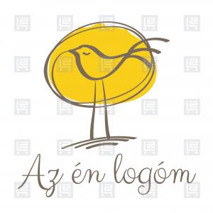 Madár kertészet dísznövénykertészet növényfutár logó - Sárga