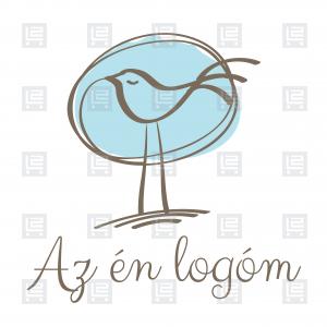 Madár kertészet dísznövénykertészet növényfutár logó - Kék